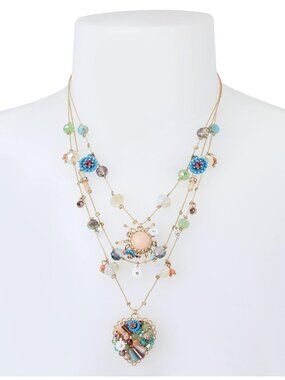 NWT Betsey Johnson Multi-colored Beaded Layered Necklace